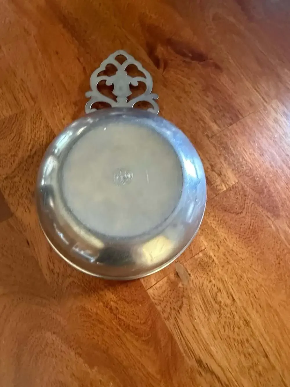 Royal Holland Daalderop KMD Pewter Porringer Bowl with Scroll Handle